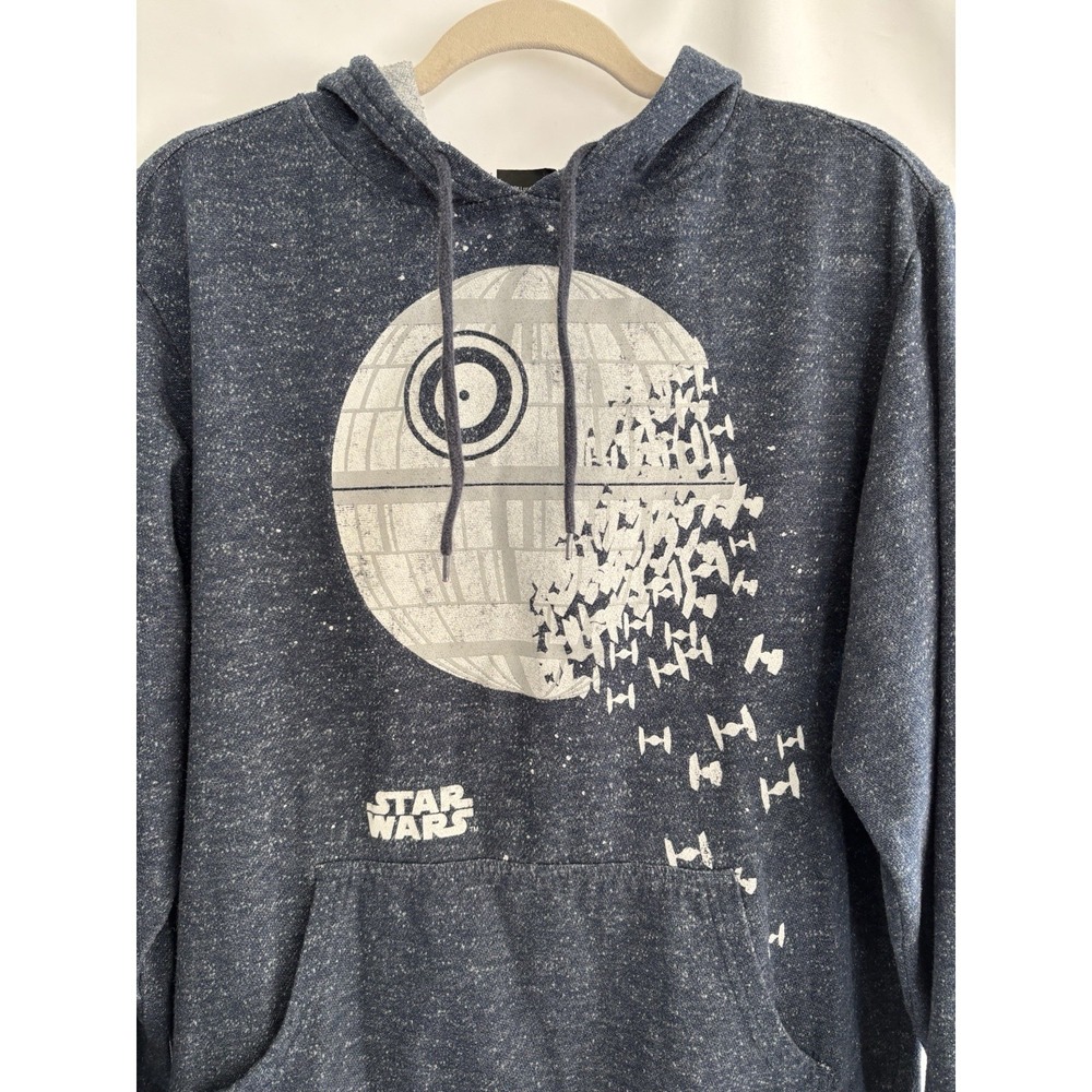 Star Wars Sweatshirt Mens Small Grey Death Star Hoodie Hooded fleece - Picture 2 of 4